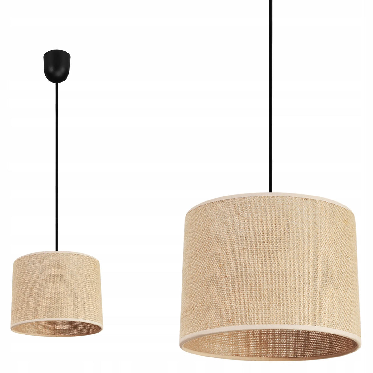 Kabantis šviestuvas „Light Home“ JUTA 2450/20P, vieno šviesos šaltinio, boho stiliaus, su apvaliu 20 cm skersmens audinio gaubtu