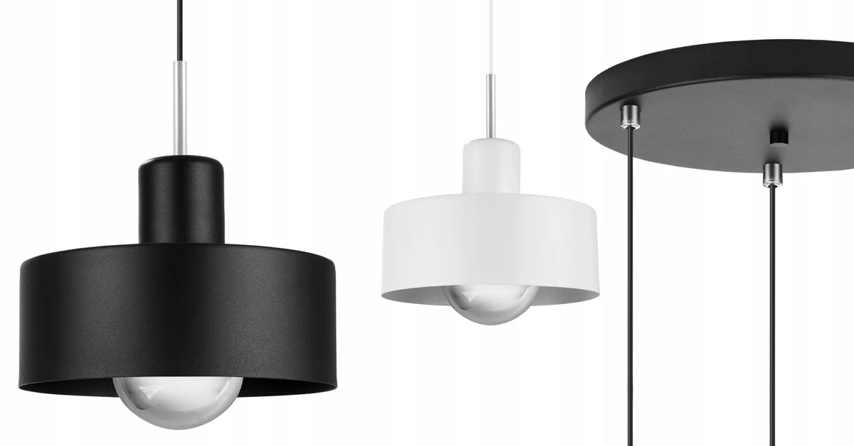 Kabantysis lubinis šviestuvas LIGHT HOME BARCELONA 2295/3/OW/C, juodos ir baltos spalvos, trigubas, GLAMOUR stiliaus