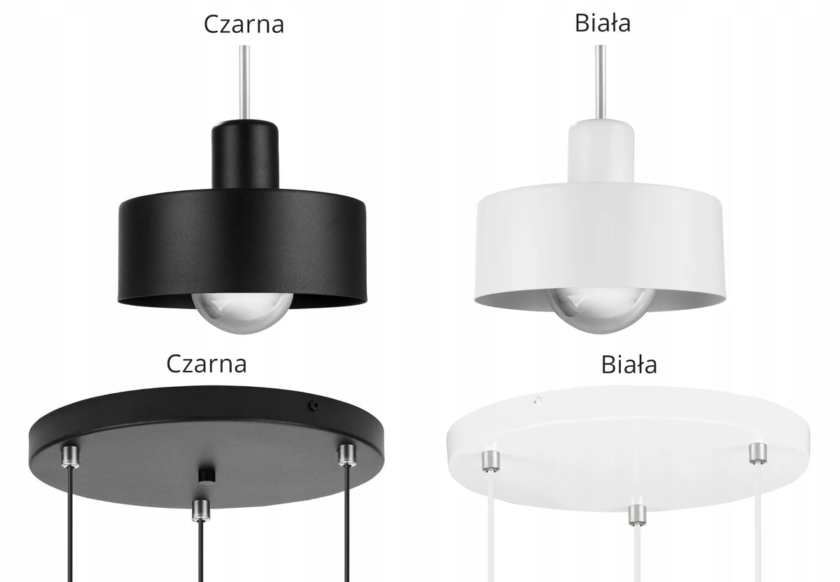 Kabantysis lubinis šviestuvas LIGHT HOME BARCELONA 2295/3/OW/C, juodos ir baltos spalvos, trigubas, GLAMOUR stiliaus