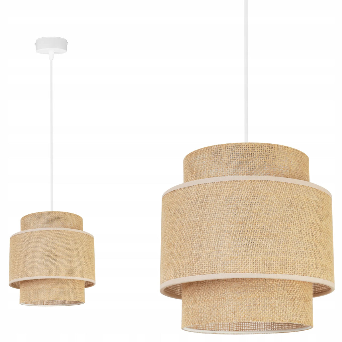 Kabantysis lubinis šviestuvas „Light Home“ BOHO 2458/1 su viengubu džiuto audinio gaubtu, modernus