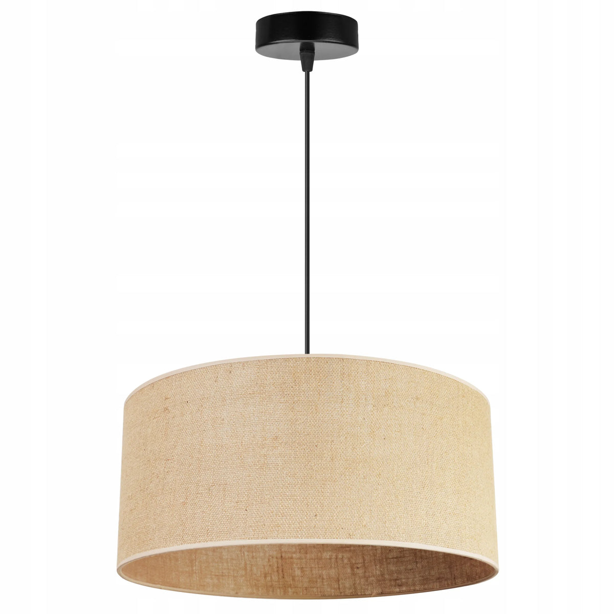 Kabantysis lubinis šviestuvas „Light Home“ JUTA 2450/40, vieno šviesos šaltinio, apvalus smėlio spalvos medžiaginis gaubtas, 40 cm
