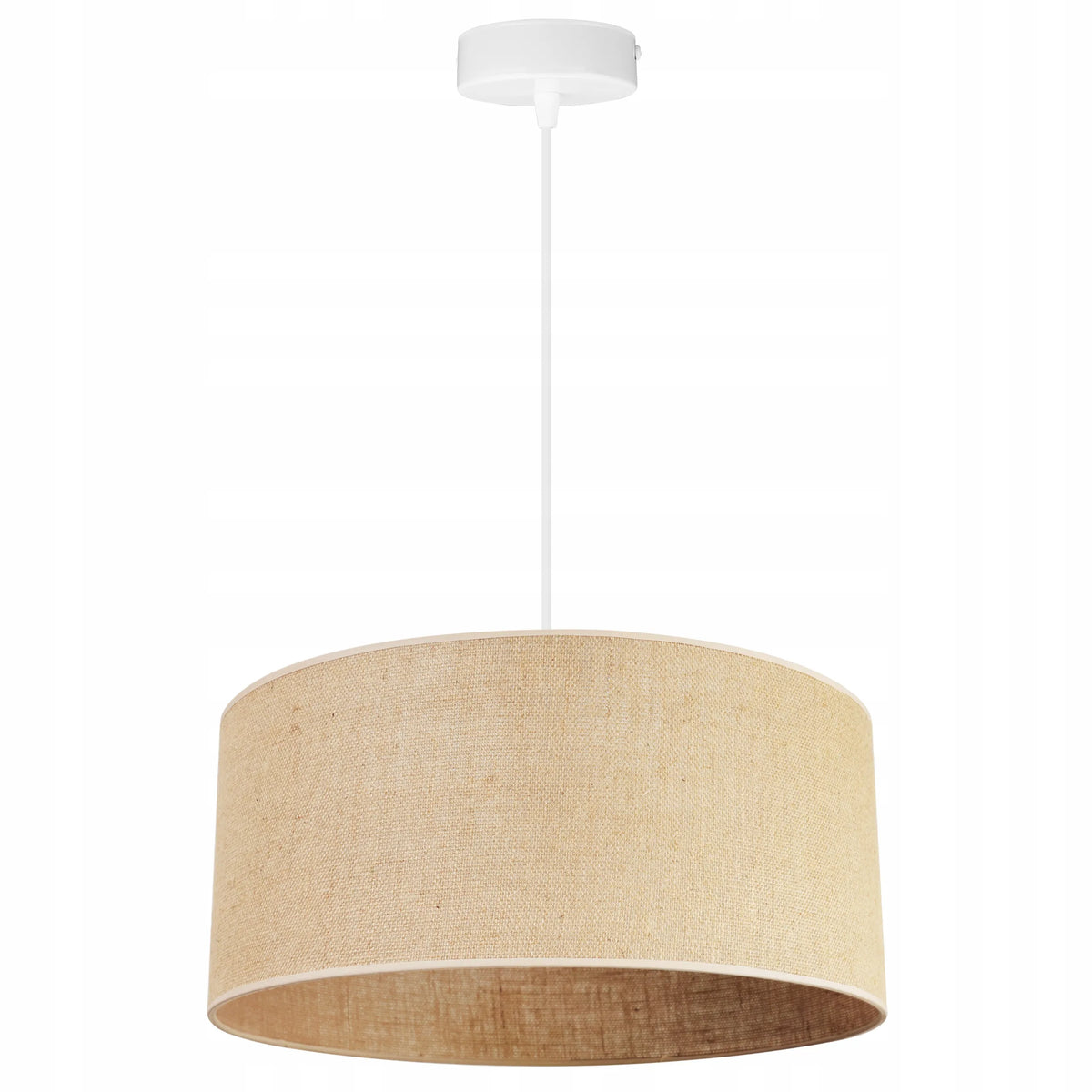 Kabantysis lubinis šviestuvas „Light Home“ JUTA 2450/40, vieno šviesos šaltinio, apvalus smėlio spalvos medžiaginis gaubtas, 40 cm