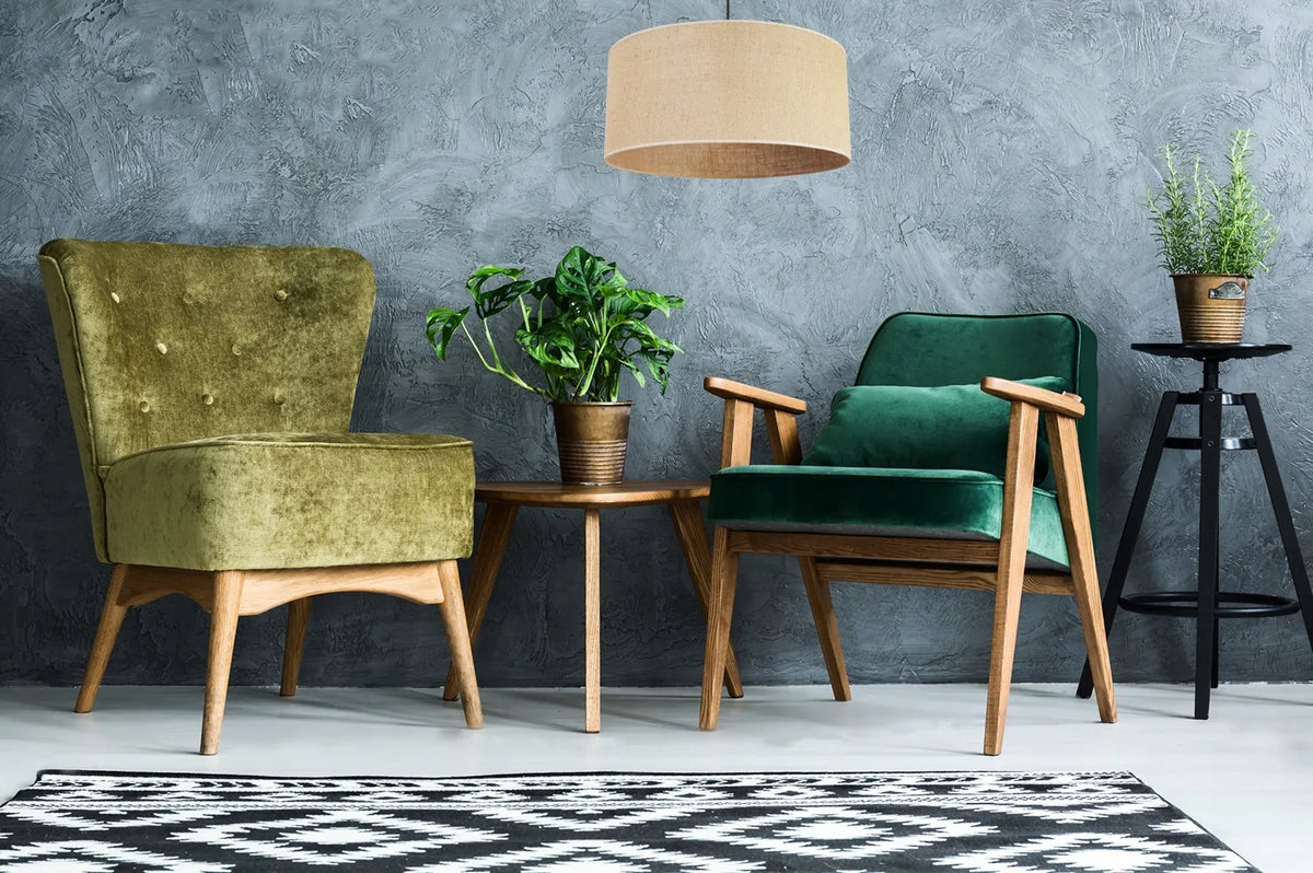Kabantysis lubinis šviestuvas „Light Home“ JUTA 2450/40, vieno šviesos šaltinio, apvalus smėlio spalvos medžiaginis gaubtas, 40 cm