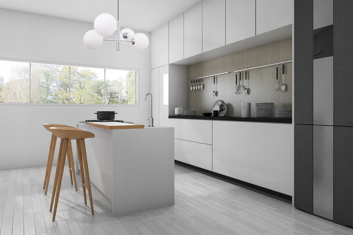 Kabantysis lubinis šviestuvas „Light Home“ VICENZA – „Glamour“ ir lofto stiliaus sietynas su rutulio formos gaubtais svetainei, miegamajam ir valgomajam
