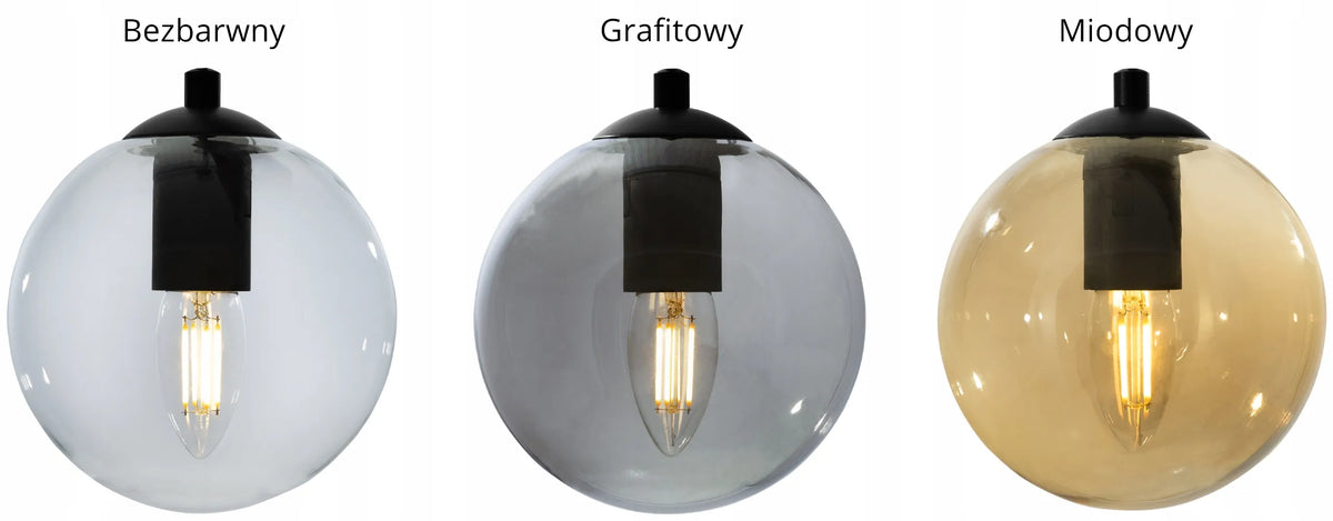 Kabantysis lubinis šviestuvas „Paris“ su trimis stikliniais rutuliais, „Light Home“