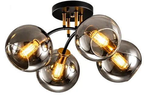 Kabantysis lubinis šviestuvas, plafonas, sietynas su rutuliais, Krislamp MEGAN, 4 x E27