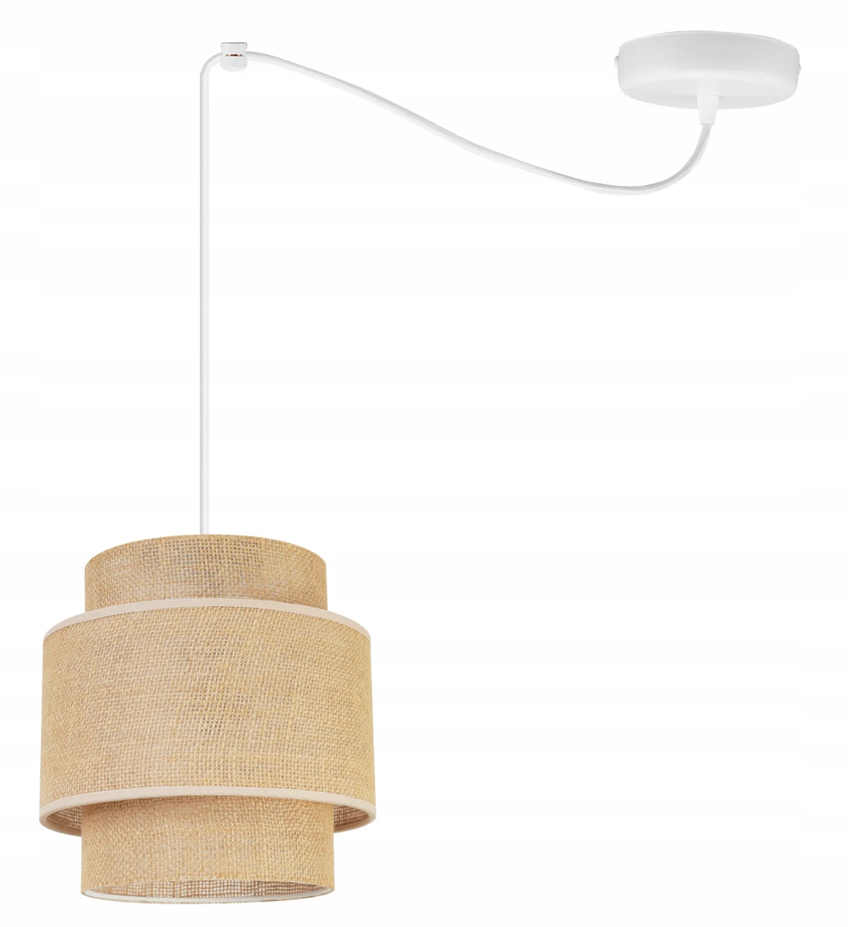 Kabantysis lubinis šviestuvas SPIDER BOHO 2458/1, viengubas, loft, su boho stiliaus džiuto gaubtu