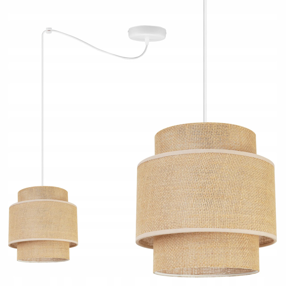 Kabantysis lubinis šviestuvas SPIDER BOHO 2458/1, viengubas, loft, su boho stiliaus džiuto gaubtu