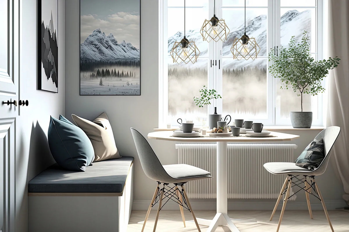 Kabantysis lubinis šviestuvas „Stella“ – triguba juosta, juodas loft stilius, auksiniai gaubtai, „Glamour“