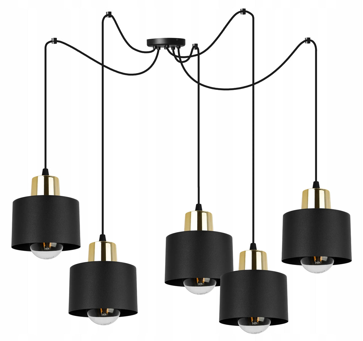 Kabantysis lubinis šviestuvas – voro tipo juodas lofto stiliaus modernus šviestuvas