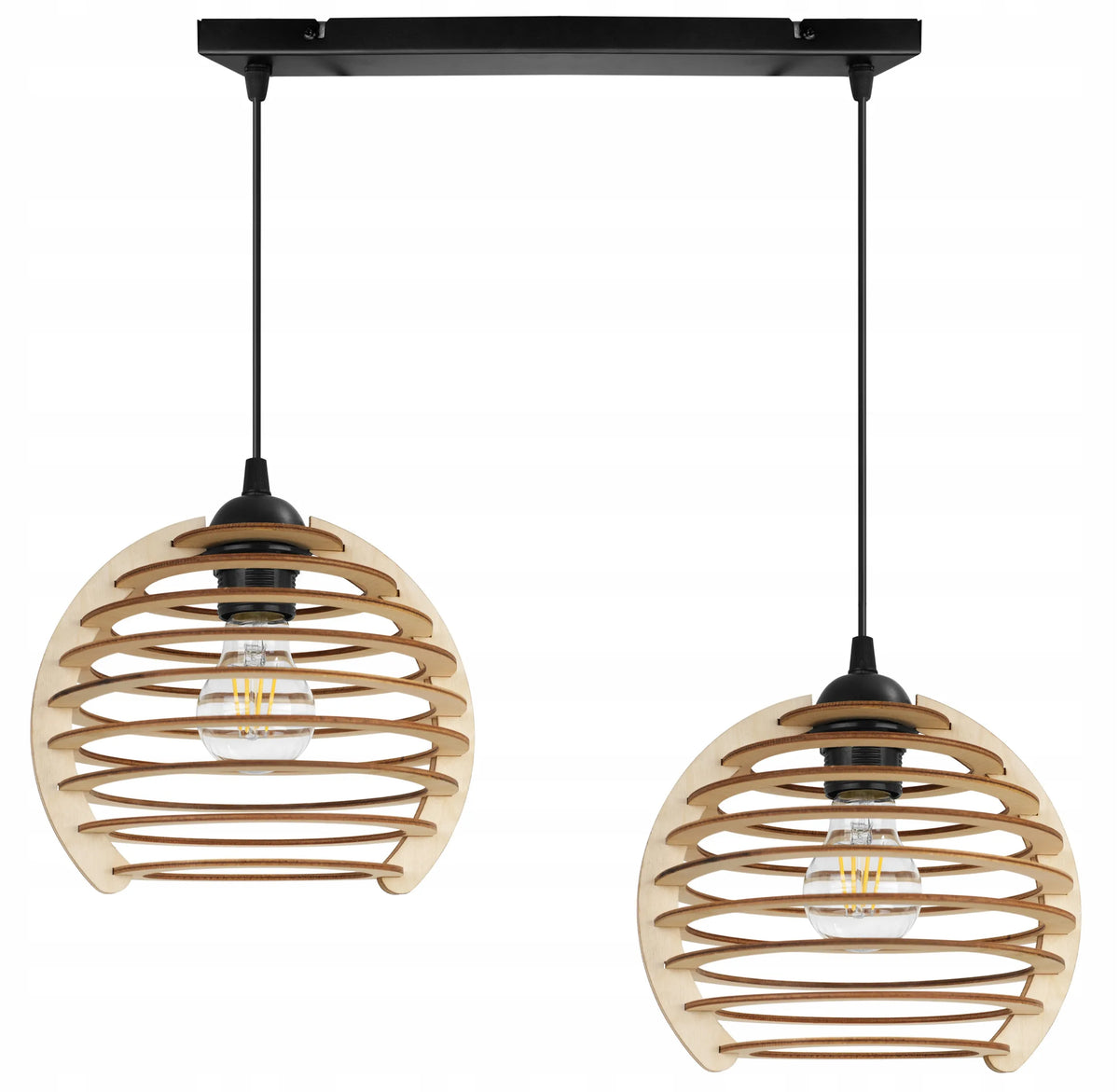 Kabantysis medinis lubinis šviestuvas „Timber“ – modernus boho stiliaus šviestuvas valgomajam
