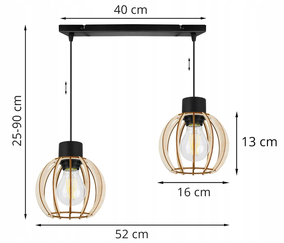 Kabantysis medinis lubinis šviestuvas „TIMBER“ – modernus boho stiliaus šviestuvas virtuvei