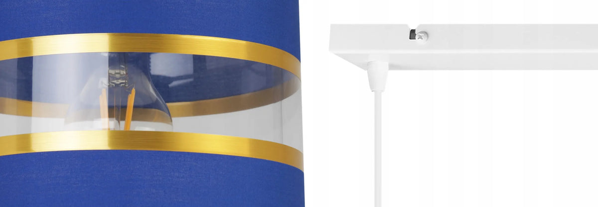 Kabinamas lubinis šviestuvas „ELEGANCE GOLD“ su gaubtais, tamsiai mėlynos ir auksinės spalvos, „Light Home“