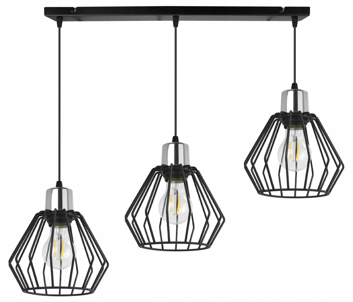 Kabinamas lubinis šviestuvas „Light Home“ NUVOLA 2501/3, juodas, trigubas, loft stiliaus, virš stalo ar salos
