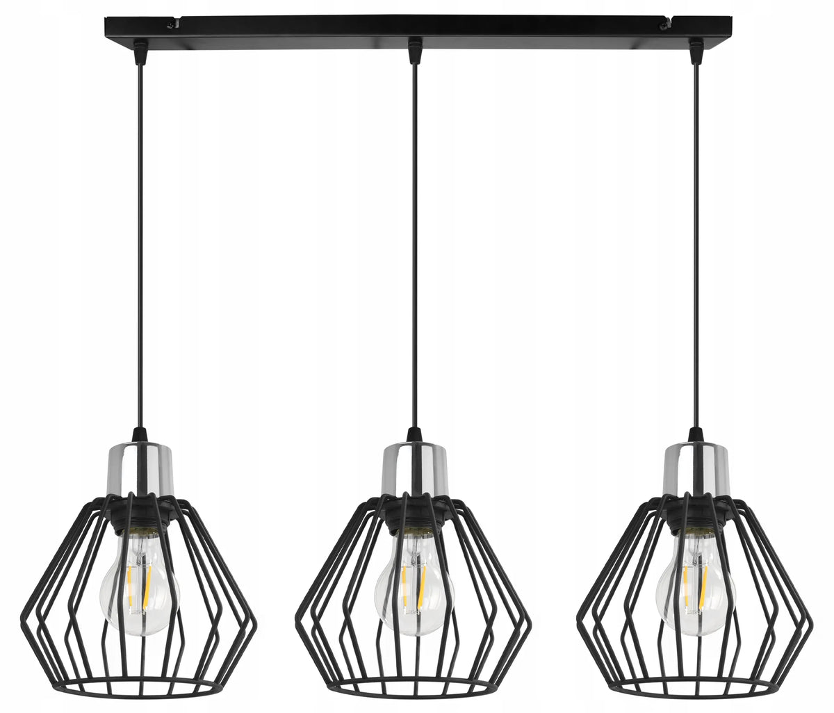 Kabinamas lubinis šviestuvas „Light Home“ NUVOLA 2501/3, juodas, trigubas, loft stiliaus, virš stalo ar salos