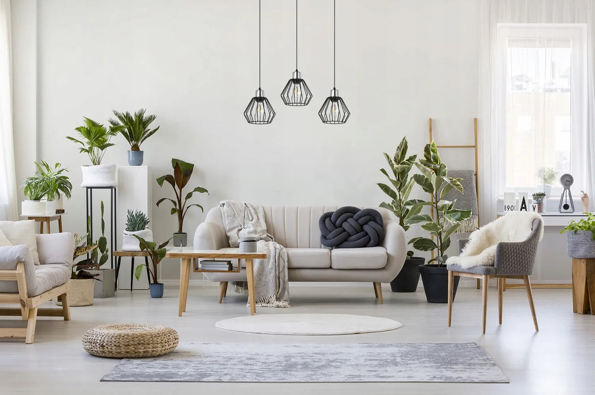 Kabinamas lubinis šviestuvas „Light Home“ NUVOLA 2501/3, juodas, trigubas, loft stiliaus, virš stalo ar salos