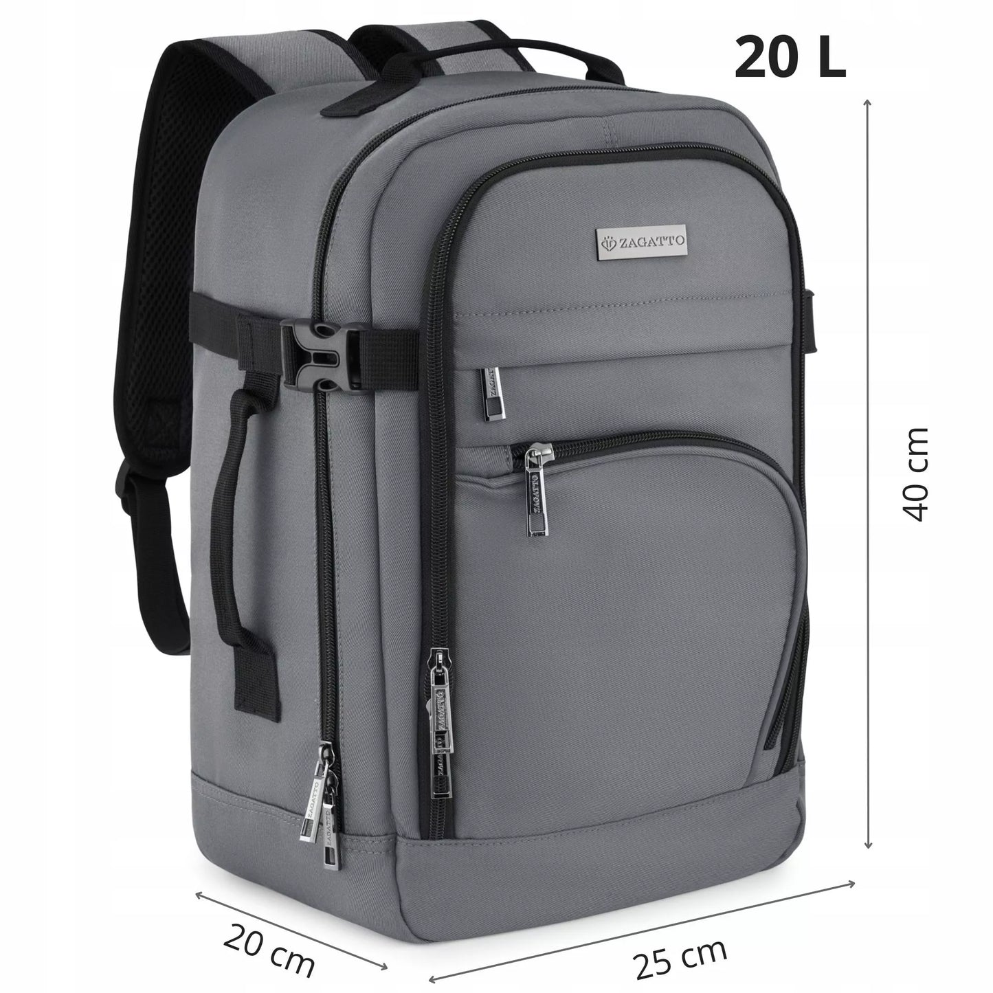 Kelioninė kuprinė Zagatto skirta lėktuvui RYANAIR 40x20x25 cm, rankinis bagažas