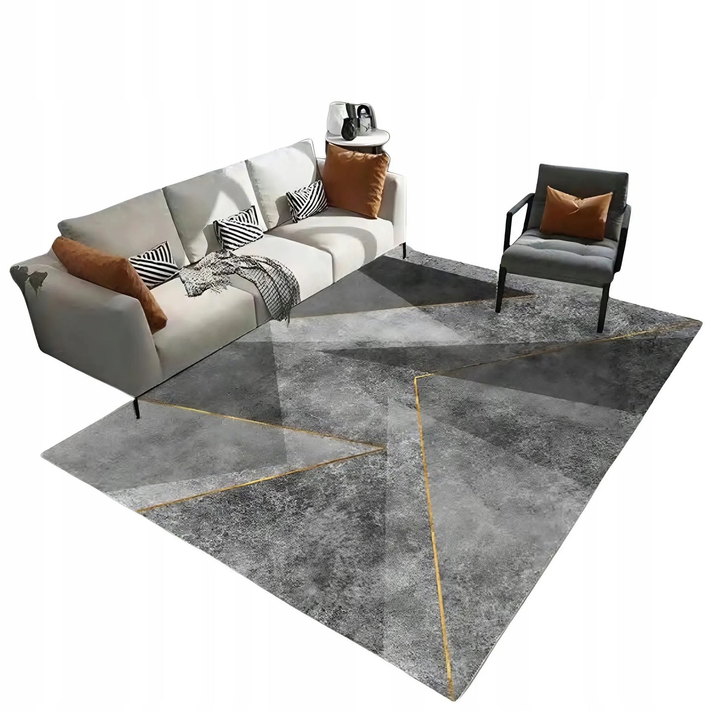 Kilimas 120x170 pilkas geometrinis modernus neslystantis elegantiškas lofto stiliaus