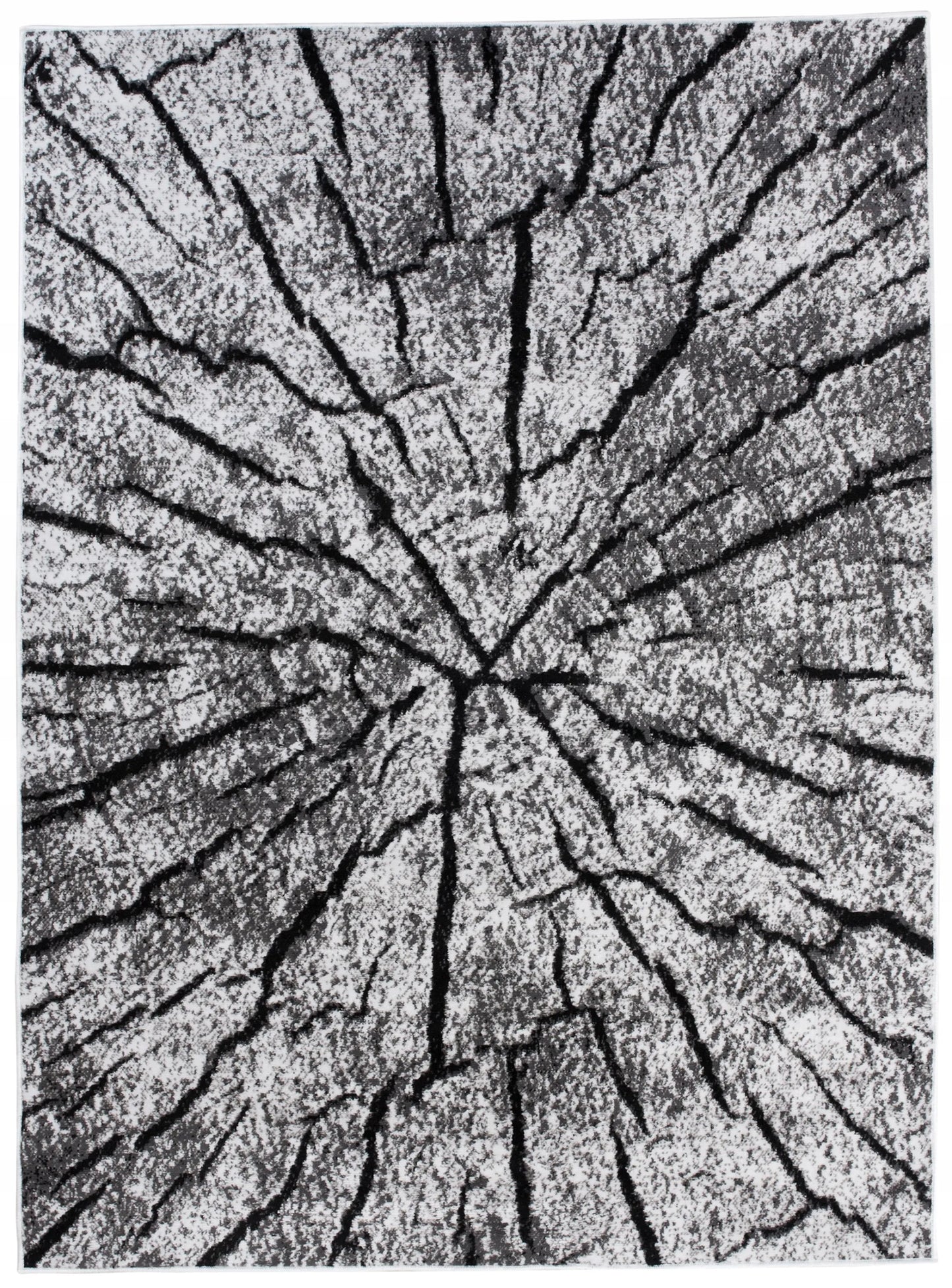 Kilimas CANVAS 160x220 BCF medžio kamieno rašto, pilkas, juodas