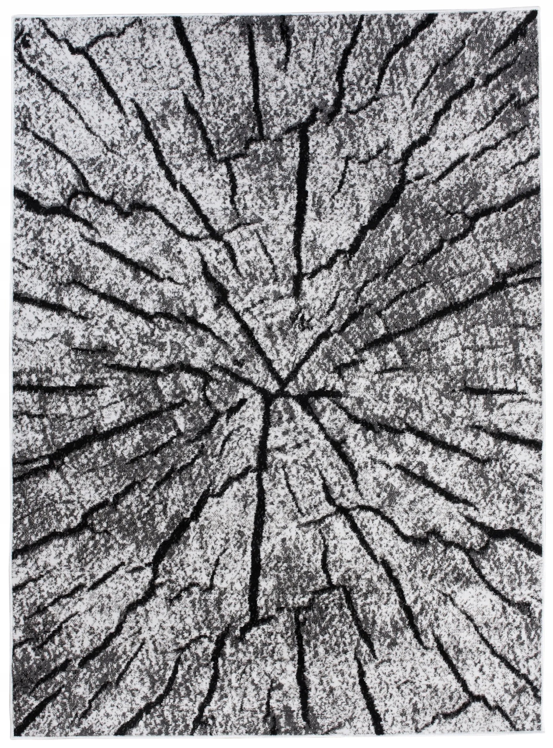 Kilimas CANVAS 160x220 BCF medžio kamieno rašto, pilkas, juodas