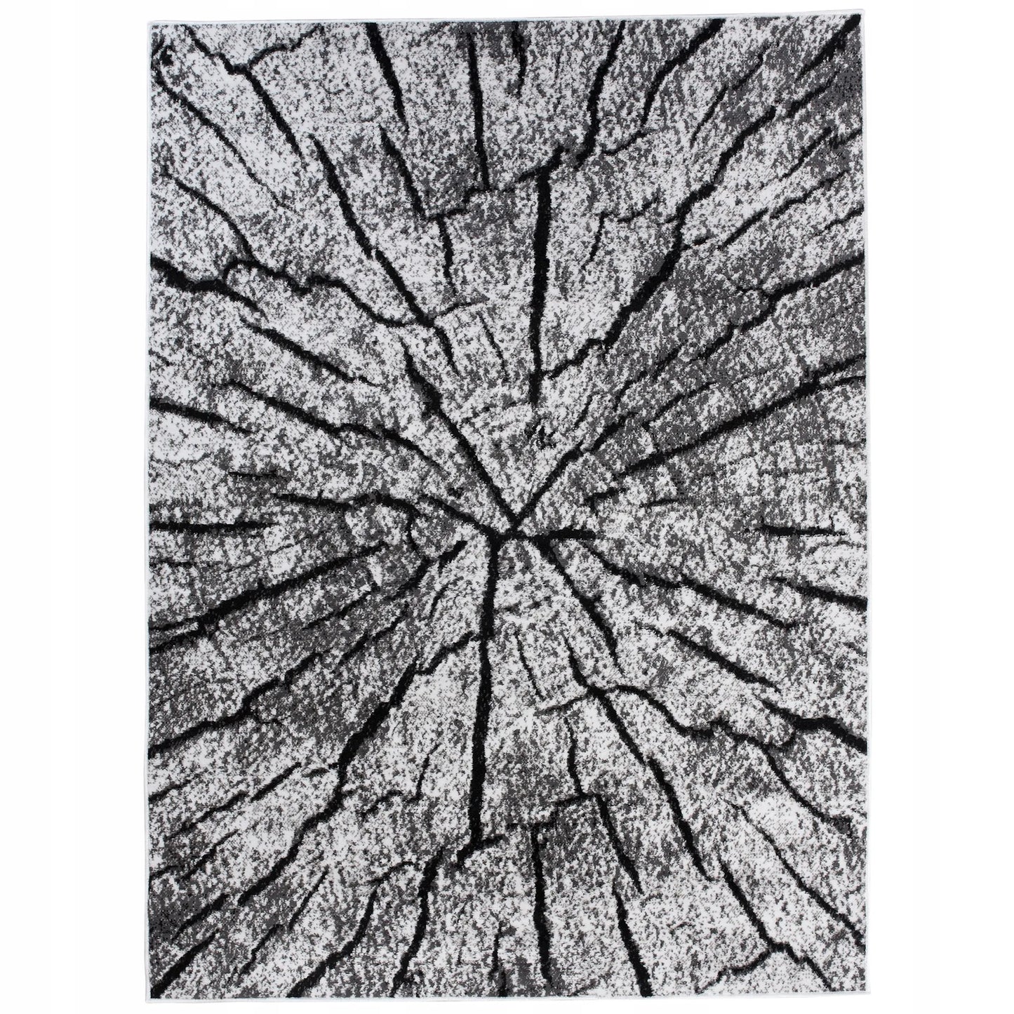 Kilimas CANVAS 160x220 BCF medžio kamieno rašto, pilkas, juodas