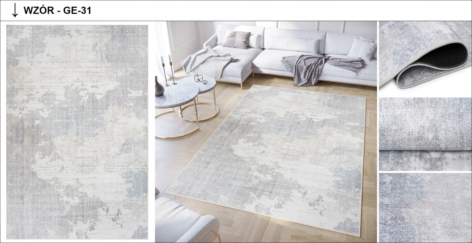 Kilimas DOVE 140x200 modernus madingas elegantiškas neslystantis margintas