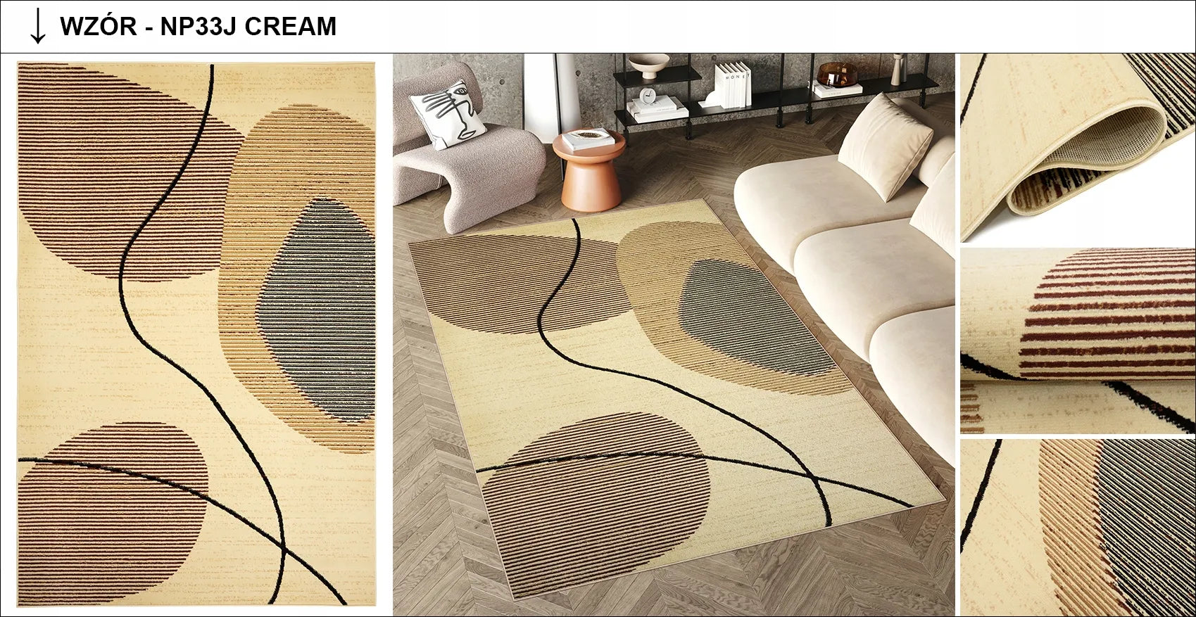 Kilimas LUXURY 80x150 BCF minkštas, modernus, elegantiškas, madingas, įvairių raštų