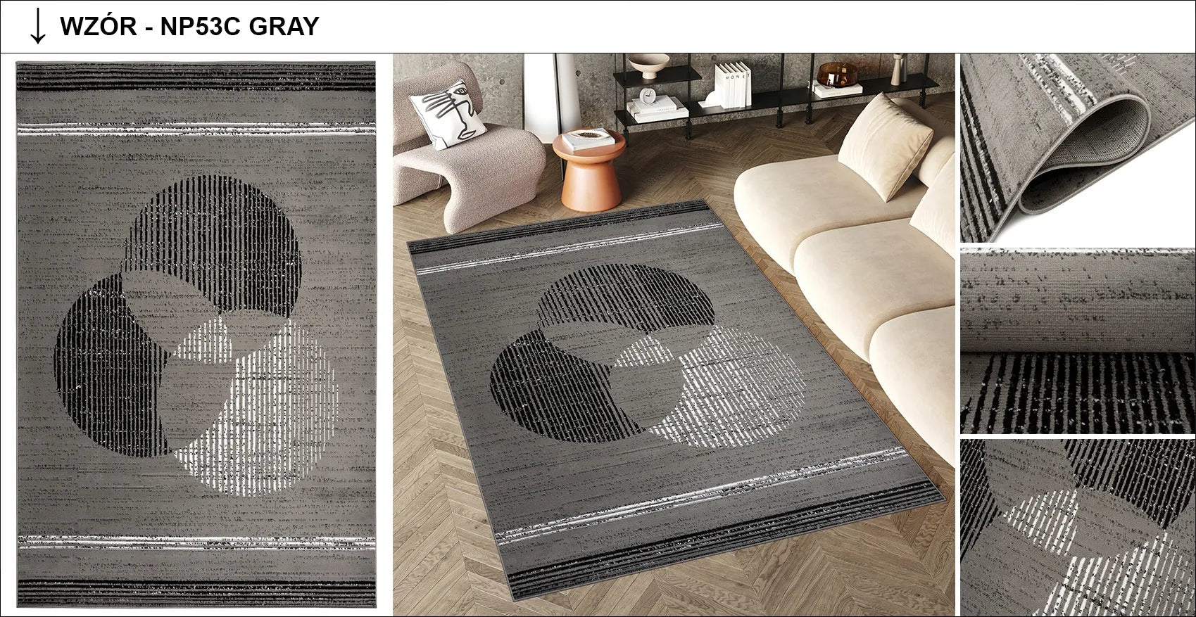 Kilimas LUXURY 80x150 BCF minkštas, modernus, elegantiškas, madingas, įvairių raštų