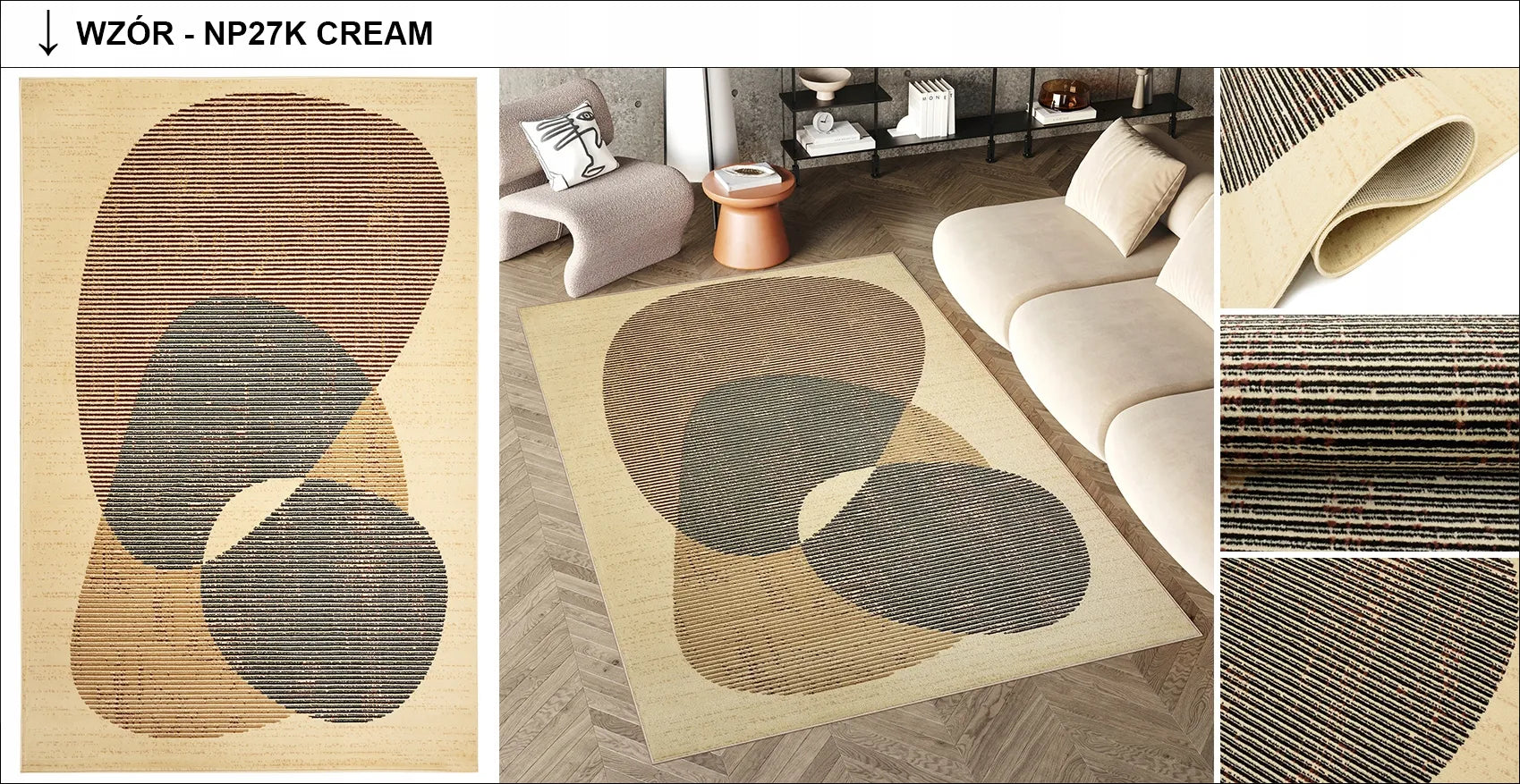 Kilimas LUXURY 80x150 BCF minkštas, modernus, elegantiškas, madingas, įvairių raštų