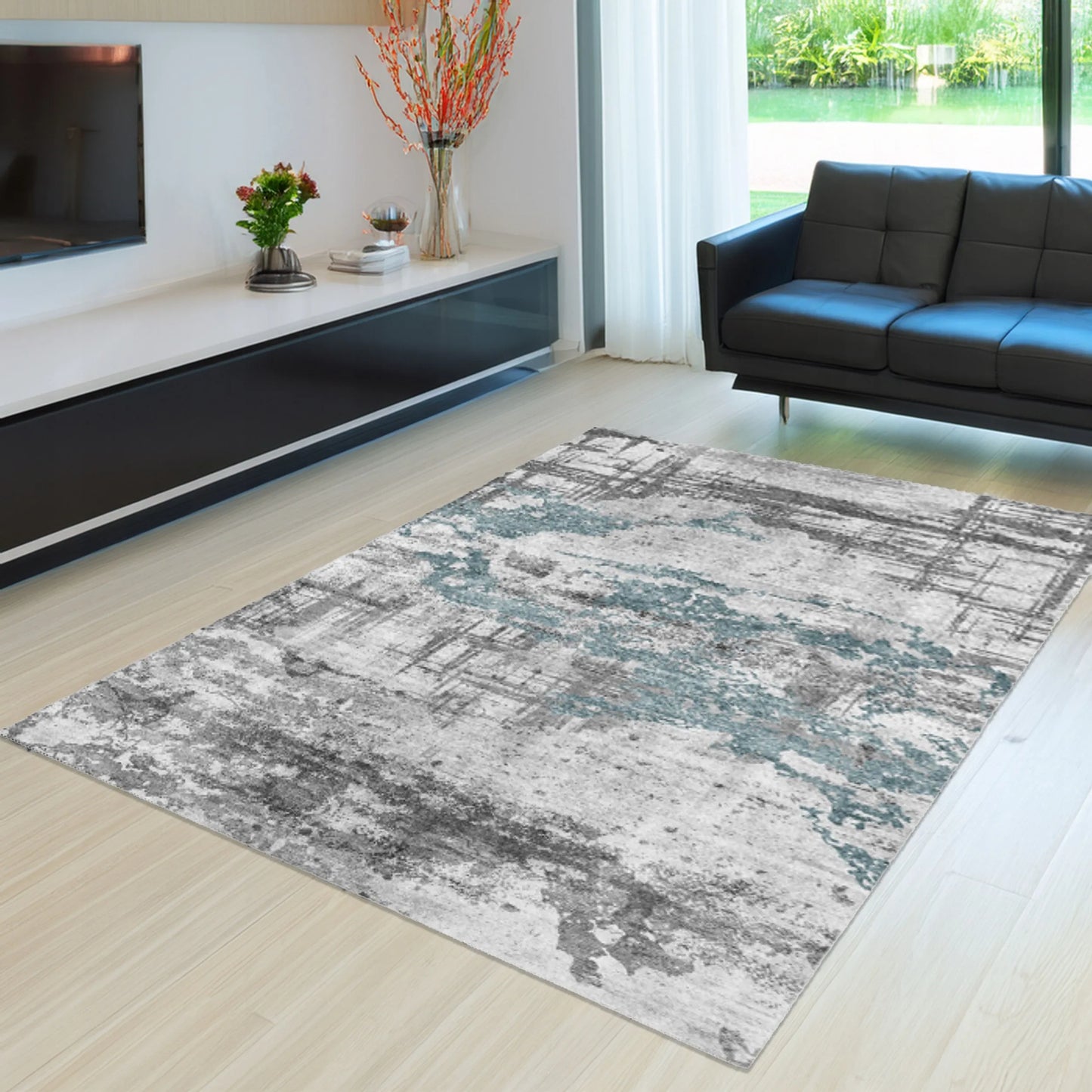 Kilimas svetainei ir miegamajam 120x170 pilkas modernus