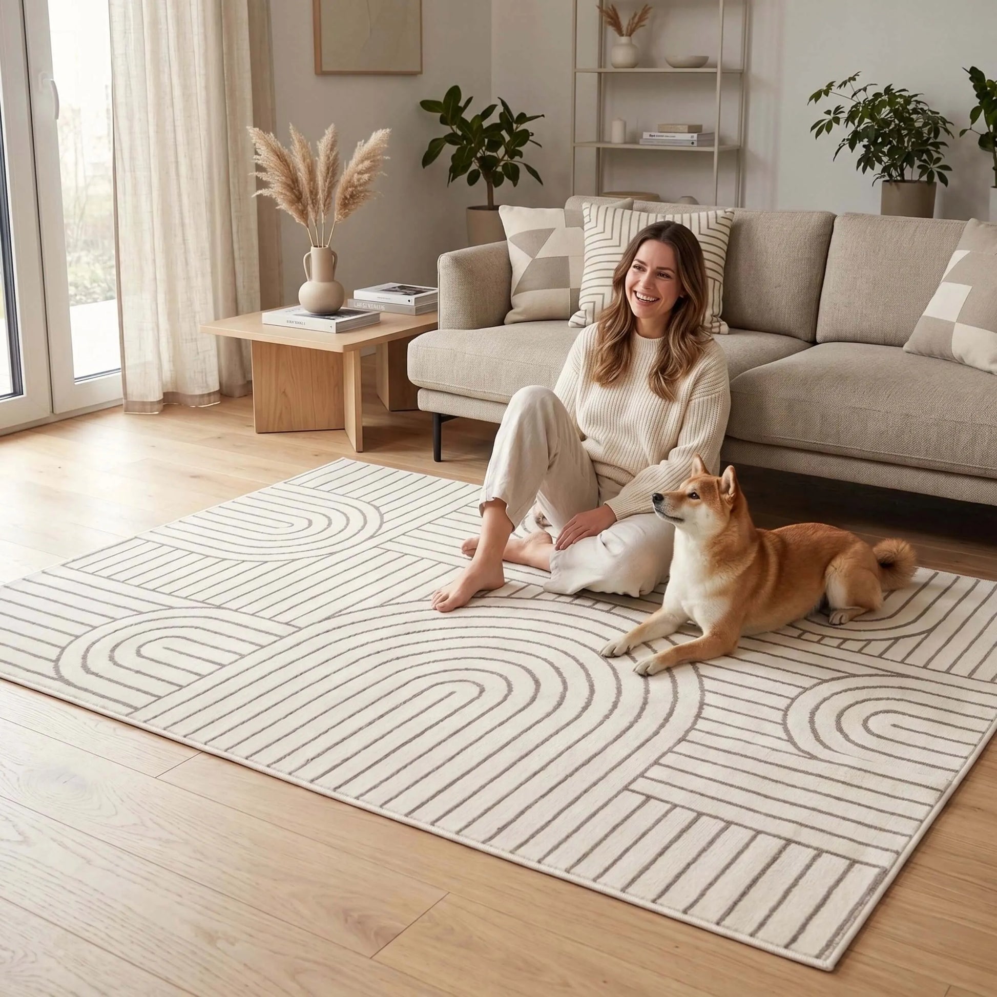 Kilimas svetainei ir virtuvei 100x150 modernus stilingas LOFT miegamojo kilimas minkštas