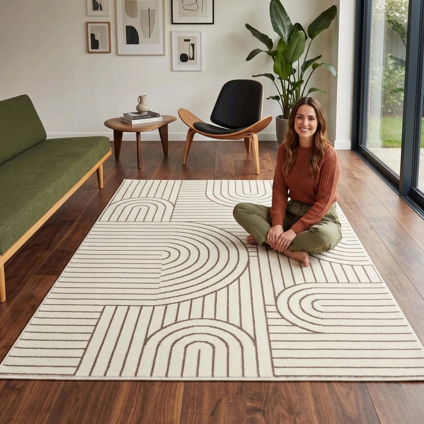 Kilimas svetainei ir virtuvei 100x150 modernus stilingas LOFT miegamojo kilimas minkštas