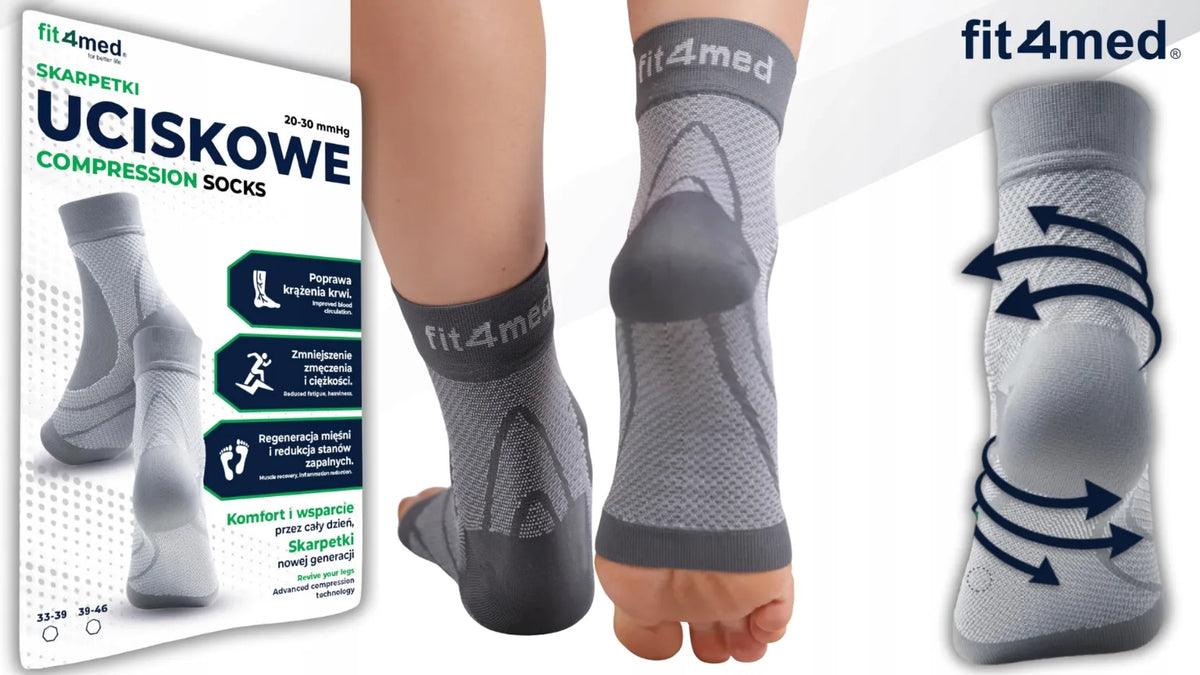 Kompresinės kojinės be pirštų nuo tinimo ir pėdų skausmo Fit4Med S/M ccl2