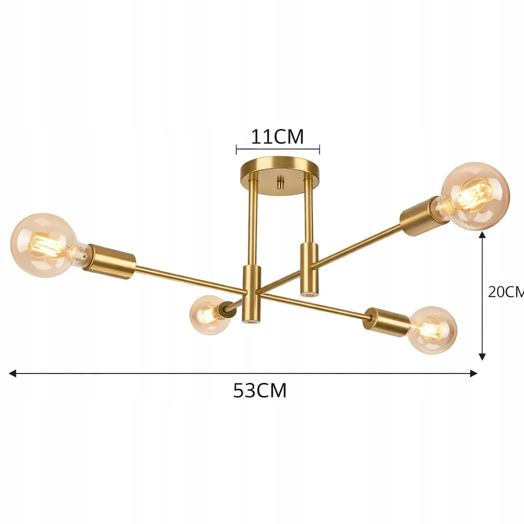 Krislamp DORADO pakabinama lubų lempa, 4 × E27, auksinė