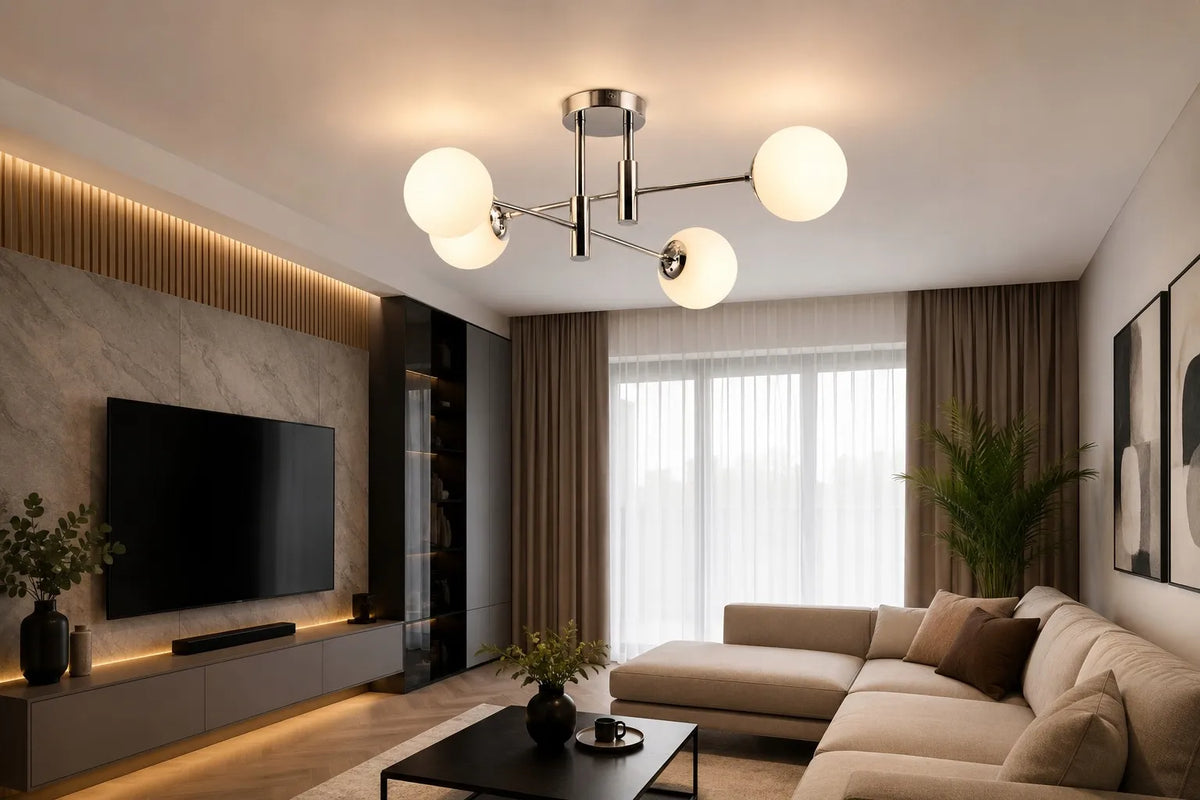 Krislamp DORADO pakabinamas lubinis šviestuvas, 4 × E27, chromo spalvos