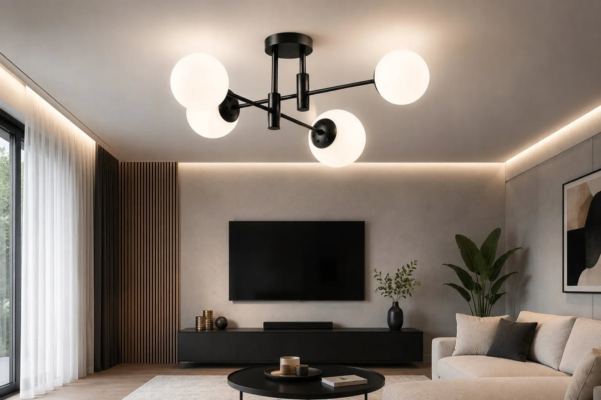Krislamp Dorado pakabinamas lubinis šviestuvas, 4 × E27, juodas