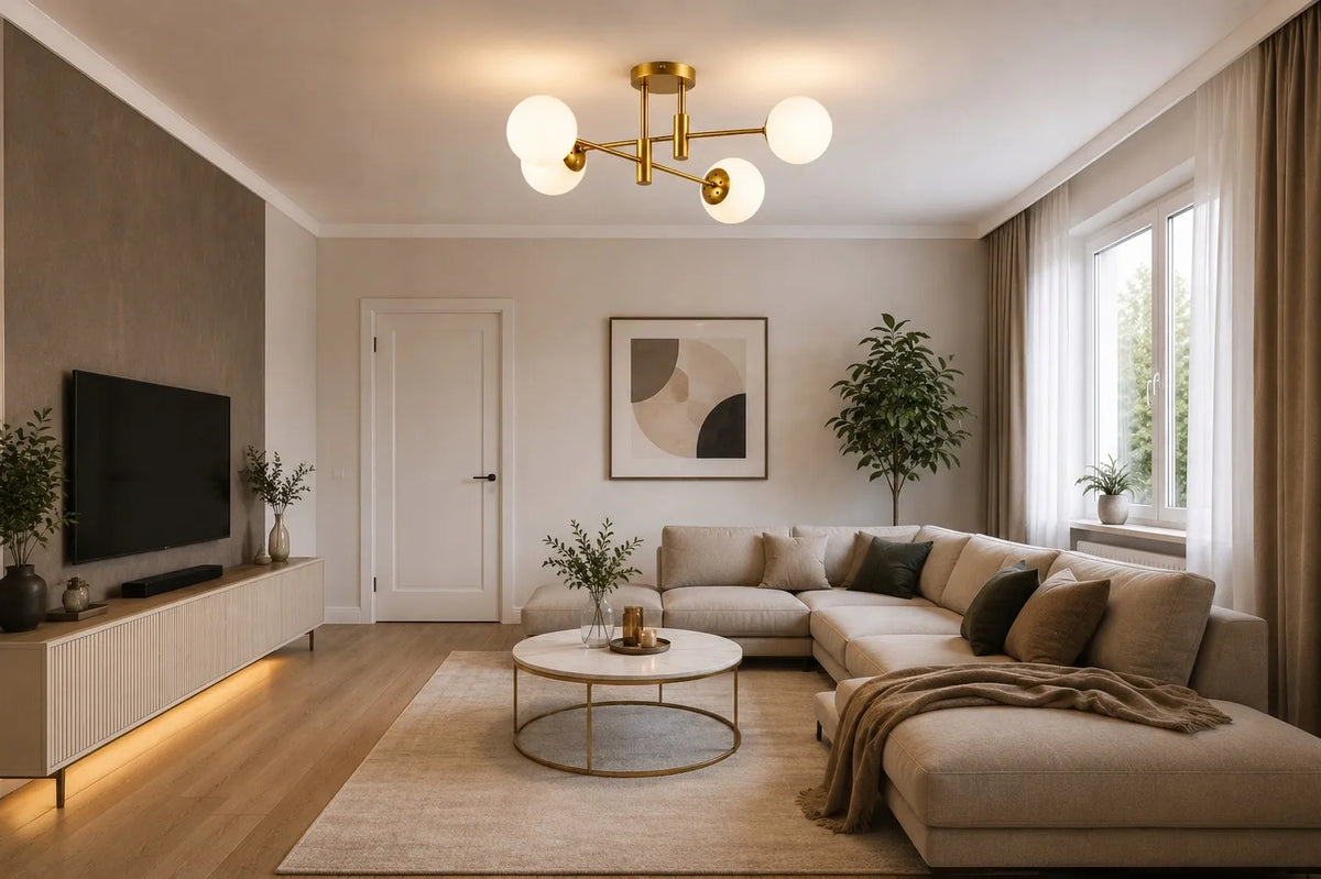 Krislamp Dorado pakabinamas lubinis šviestuvas su 4 gaubtais, LED, auksinis