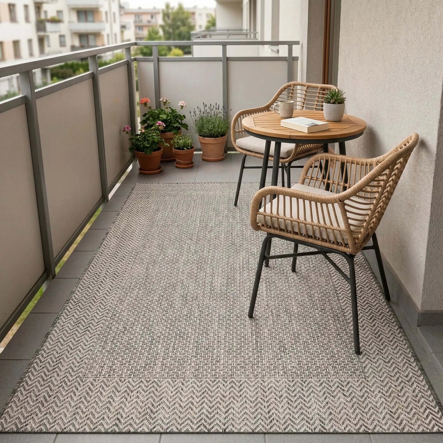 Lauko kilimas Eureka Home 60x100 cm, atsparus vandeniui, pilkas
