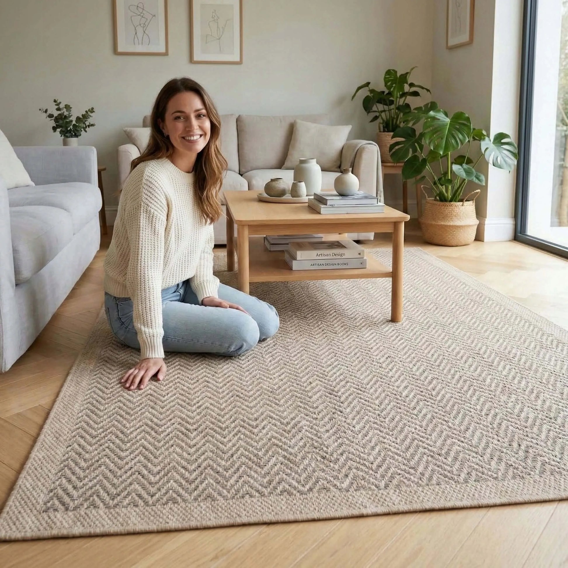 Lauko kilimas „Eureka Home“ 60x100 cm, atsparus vandeniui, smėlio spalvos