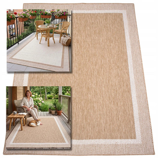 Lauko kilimas Eureka Home 60x110 cm, vandeniui atsparus, smėlio spalvos