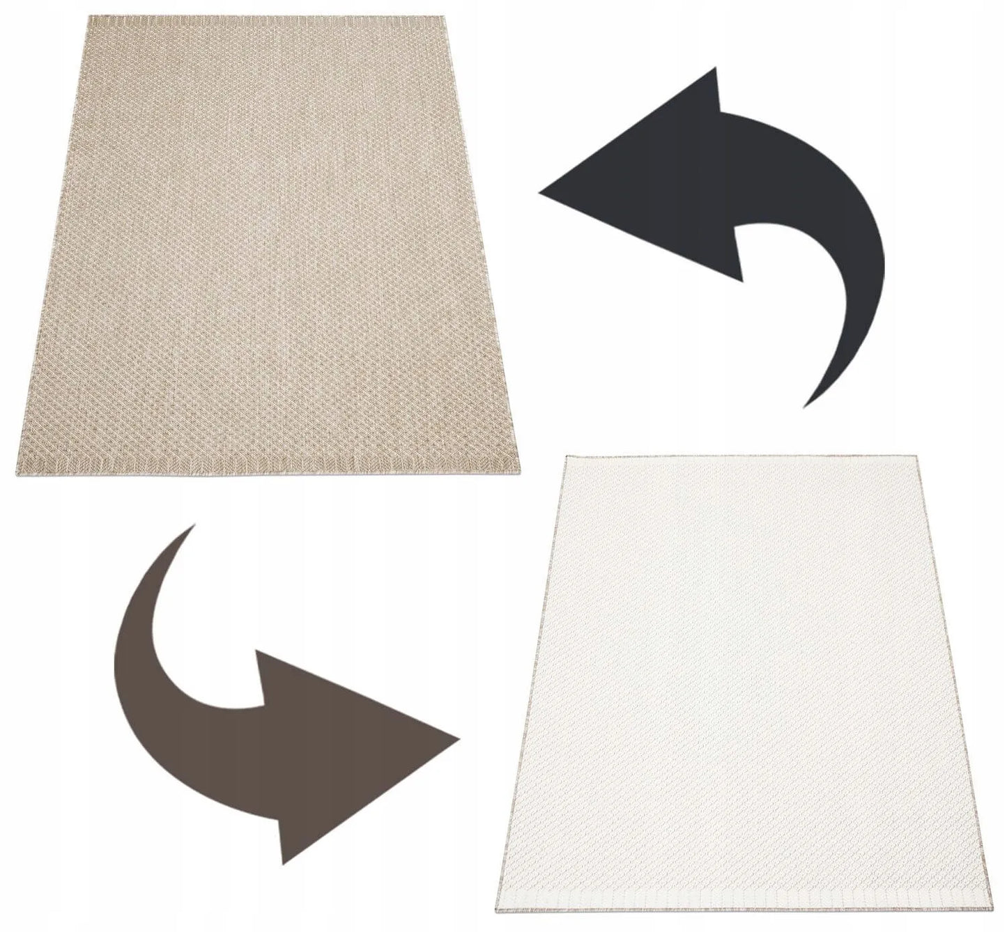 Lauko kilimas Eureka Home, dvipusis, 120x170 cm, smėlio spalvos
