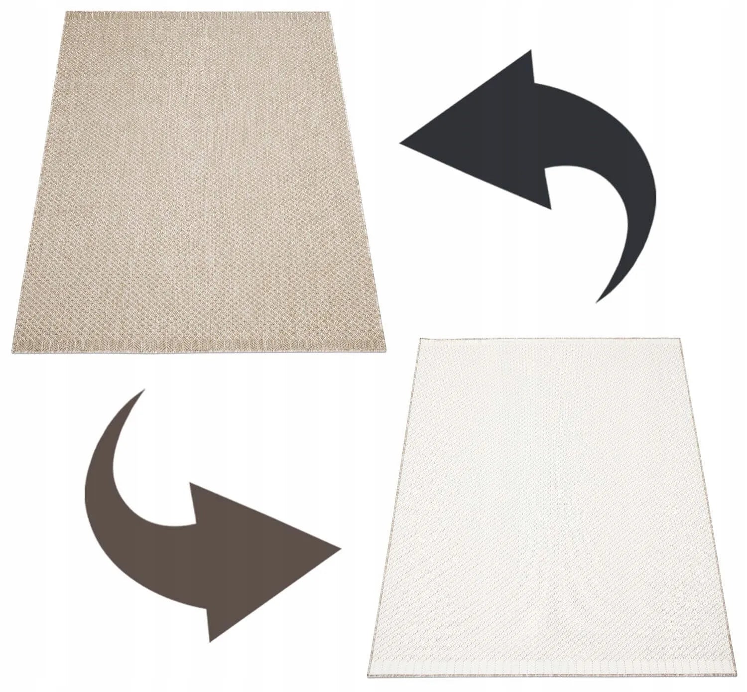 Lauko kilimas Eureka Home, dvipusis, 120x170 cm, smėlio spalvos