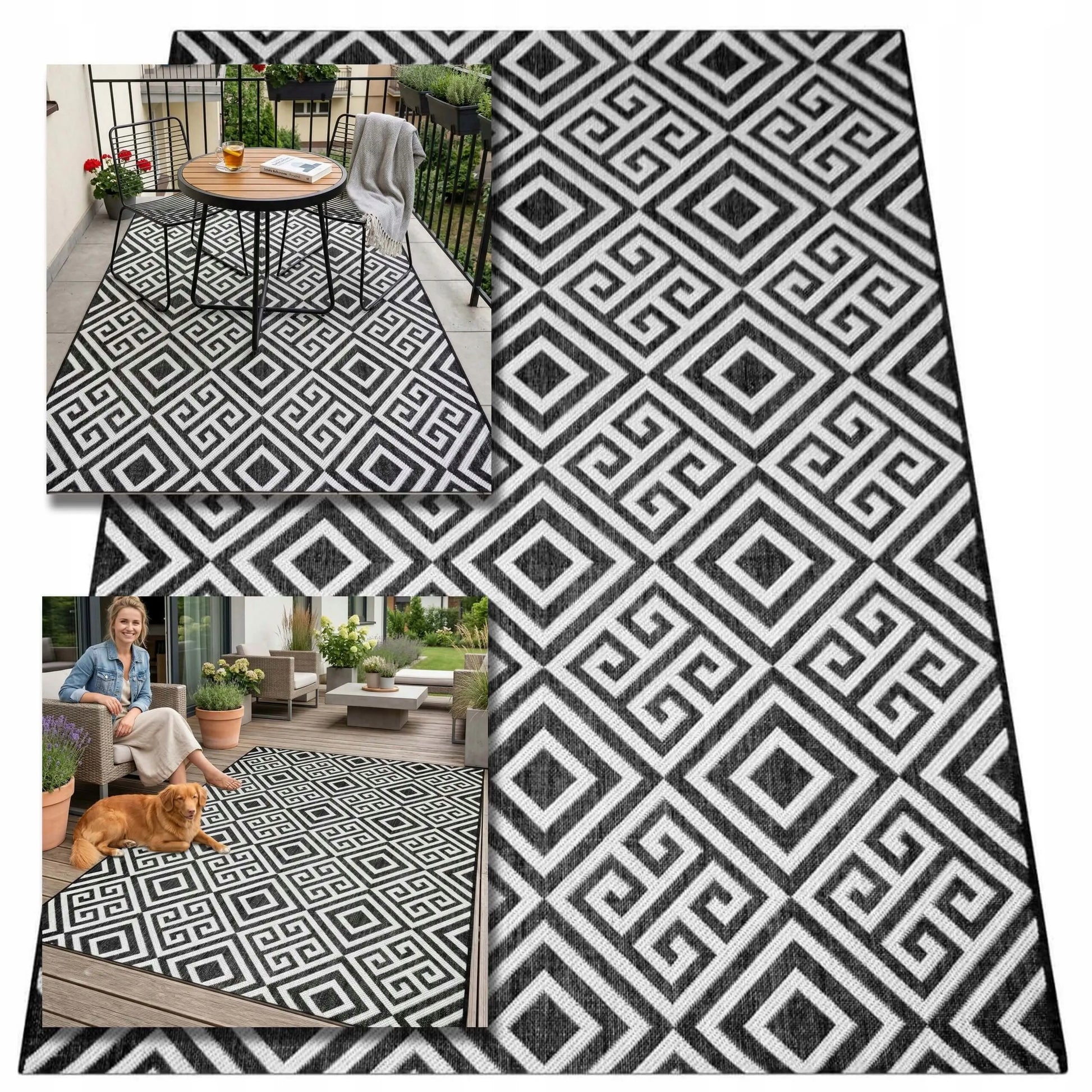Lauko kilimas terasai 120X160 vandeniui atsparus sodo kilimėlis balkonui