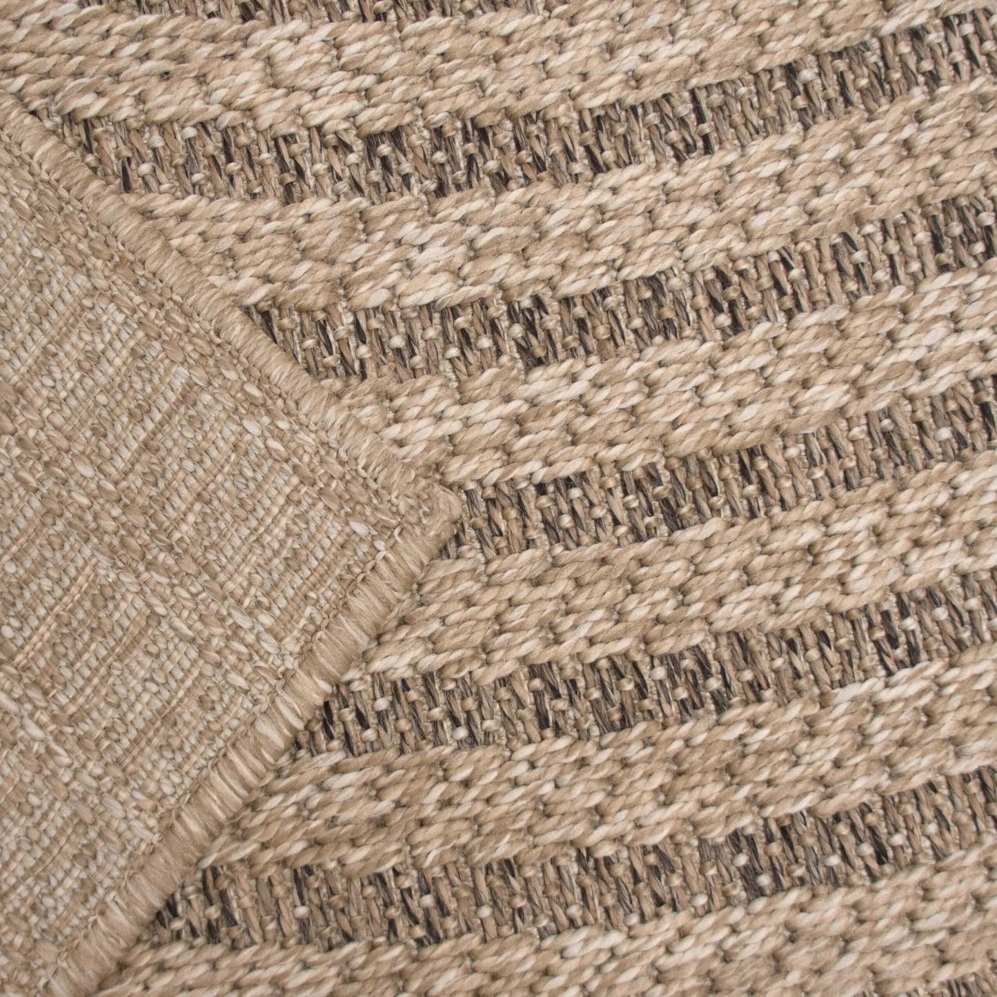 Lauko kilimas terasai 60x100 vandeniui atsparus, geometrinis, smėlio spalvos
