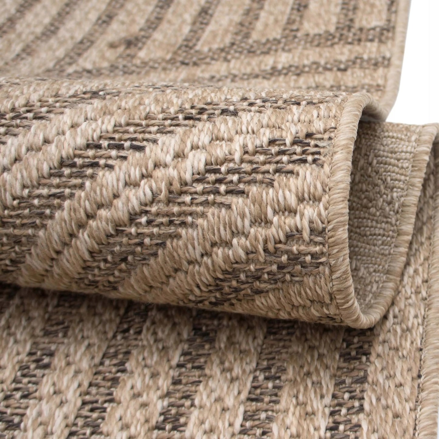 Lauko kilimas terasai 60x100 vandeniui atsparus, geometrinis, smėlio spalvos