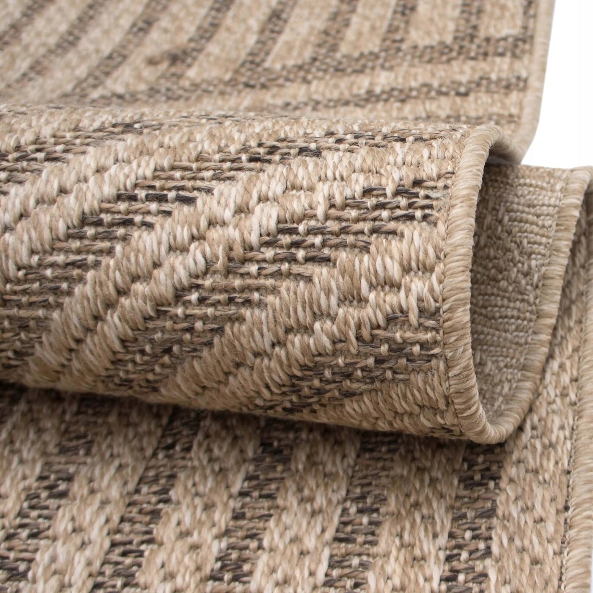 Lauko kilimas terasai 60x100 vandeniui atsparus, geometrinis, smėlio spalvos
