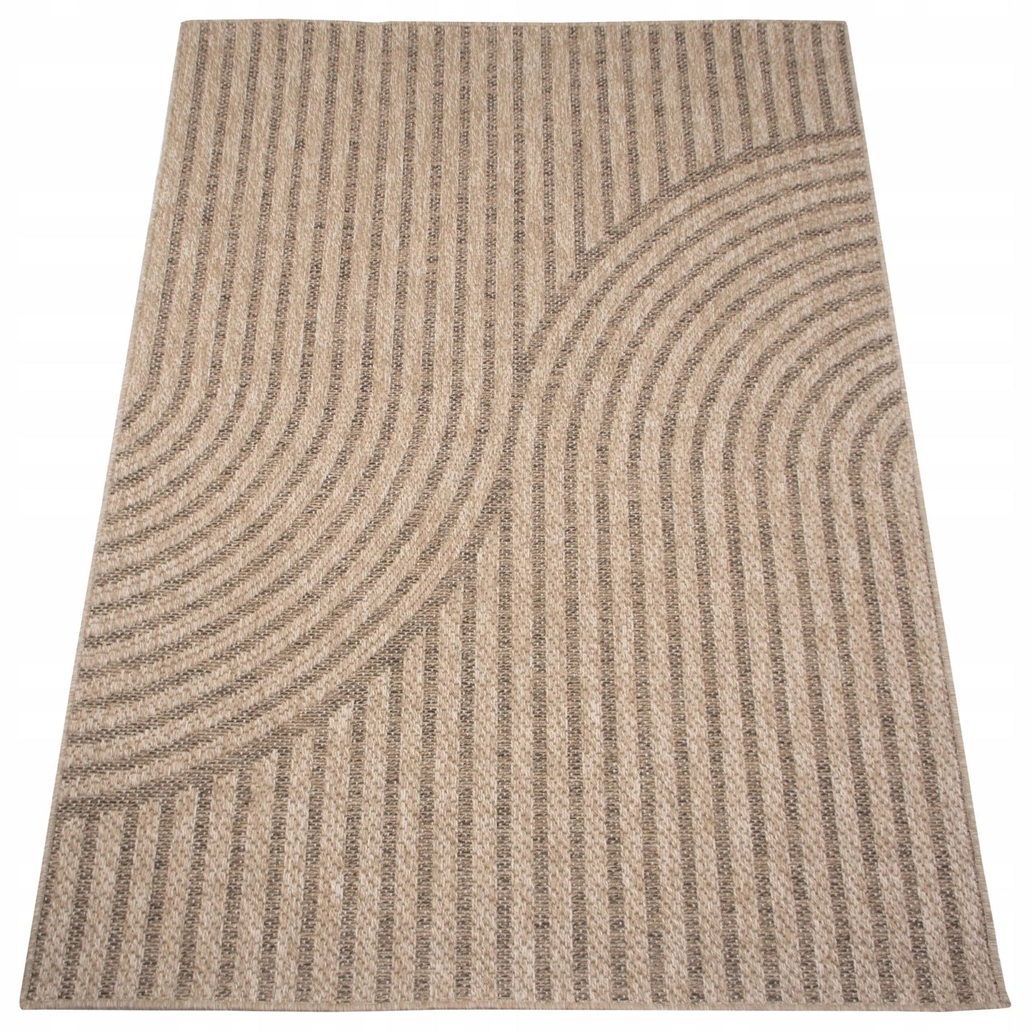 Lauko kilimas terasai 60x100 vandeniui atsparus, geometrinis, smėlio spalvos