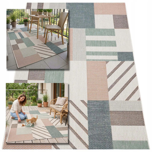 Lauko terasos kilimas 120x160 vandeniui atsparus sodo kilimėlis balkonui