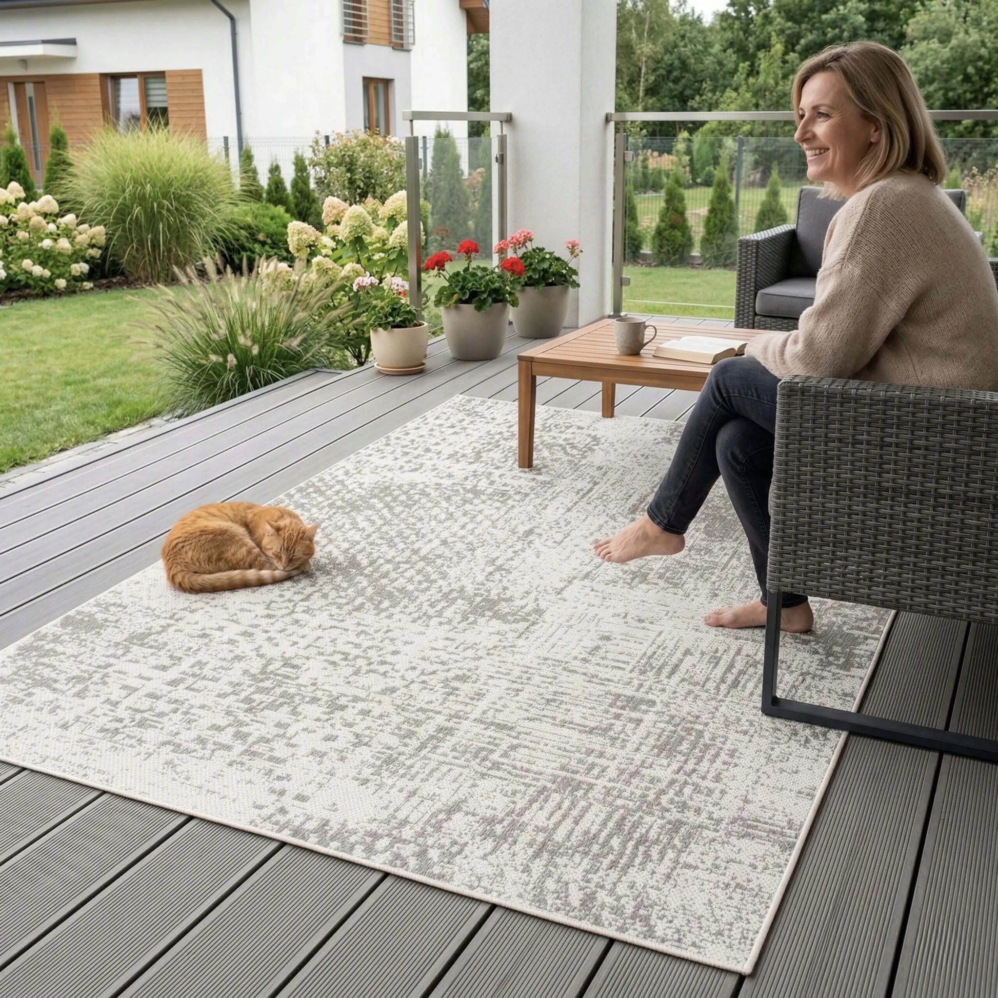 Lauko terasos kilimas 180x250 vandeniui atsparus sodo kilimėlis balkonui