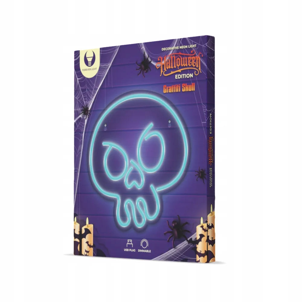 LED neonas PLEXI kaukolė GRAFFITI turkio spalvos FPNE15 Forever Light